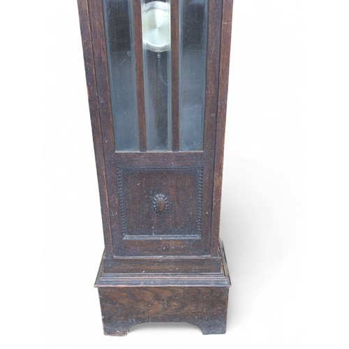 29 - C1930s Oak Grandmother Clock 150cm