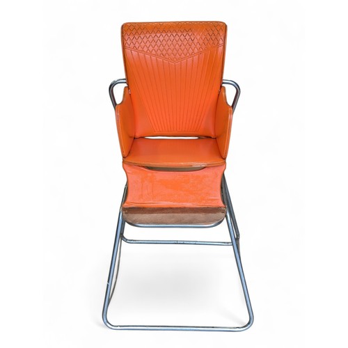 31 - Vintage 1950s Formica Chrome & Orange Highchair From Isab - Needs a Clean but In Good Order