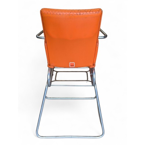 31 - Vintage 1950s Formica Chrome & Orange Highchair From Isab - Needs a Clean but In Good Order