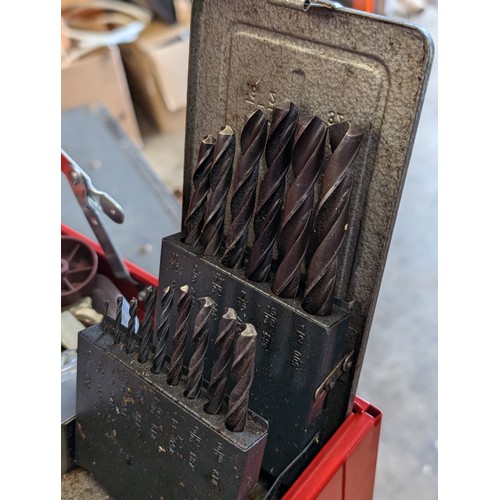 38 - Two Tier Red Roll Tool Chest Full of Tools