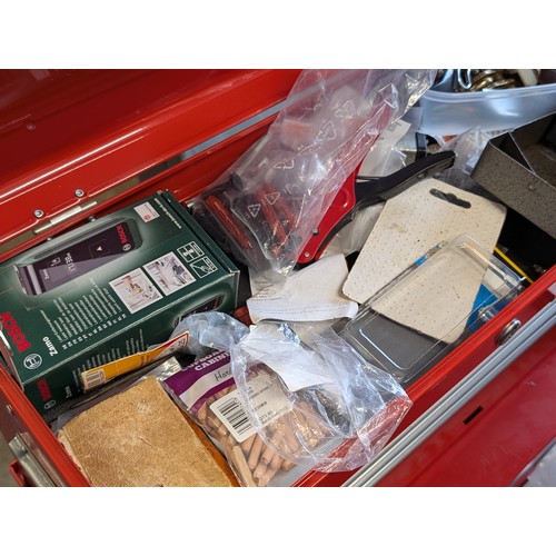 38 - Two Tier Red Roll Tool Chest Full of Tools