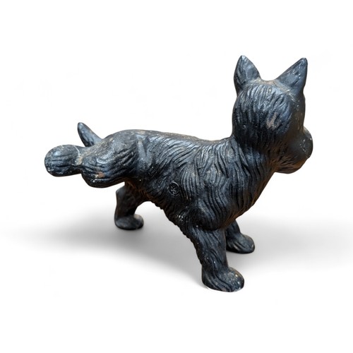 42 - Cast Iron Scottie Dog Cocking Its Leg Door Stop