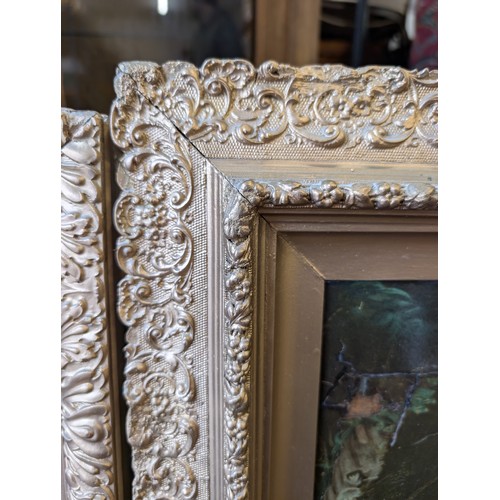 126 - Pair Ornate Gilt / Carved Frames With Pears Prints - Frames Good Order 65x80cm