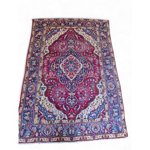 142 - Large Attractive Tabriz / Khoy Red Ground Area Carpet / Rug - 200x290cm Some Areas of Wear But Overa... 