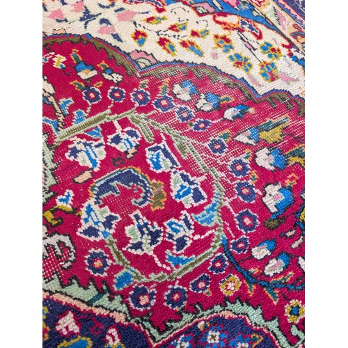 142 - Large Attractive Tabriz / Khoy Red Ground Area Carpet / Rug - 200x290cm Some Areas of Wear But Overa... 