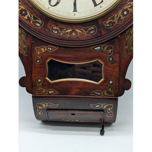 148 - Excellent Early 20C Rosewood Drop Dial Clock 12