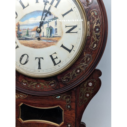 148 - Excellent Early 20C Rosewood Drop Dial Clock 12