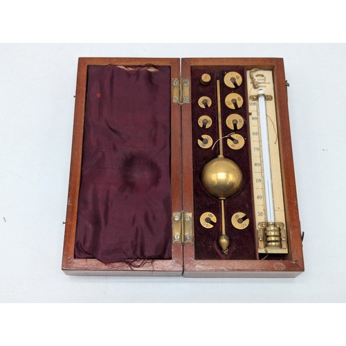 210 - A Late 19th/Early 20th Century Sykes’s Hydrometer By Joseph Long In Original Case in Complete Condit... 