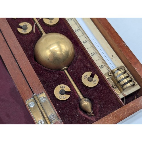 210 - A Late 19th/Early 20th Century Sykes’s Hydrometer By Joseph Long In Original Case in Complete Condit... 