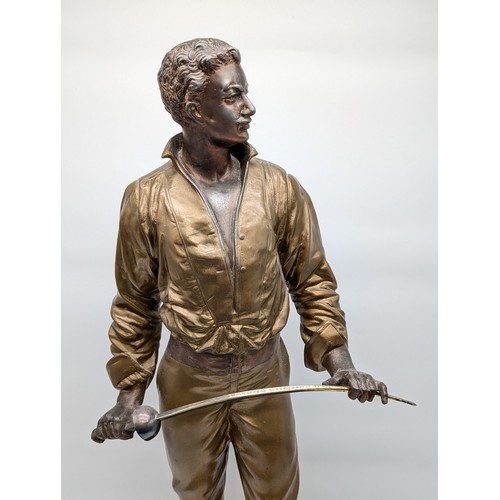 213 - Charles Masse - Bronze Spelter Figure of a Fencer - Marked Ch Masse Verso Good Order 61cm