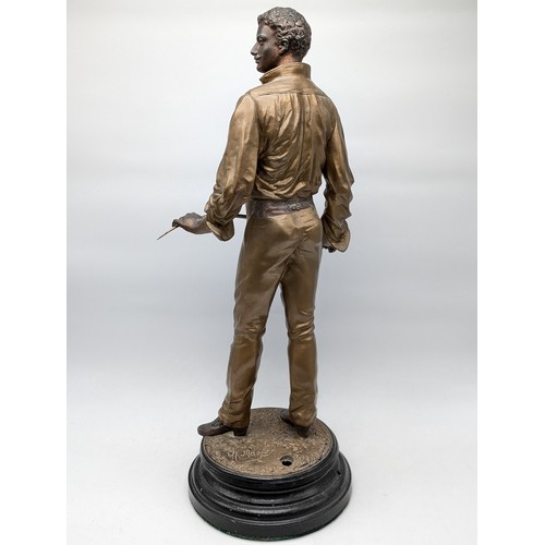 213 - Charles Masse - Bronze Spelter Figure of a Fencer - Marked Ch Masse Verso Good Order 61cm