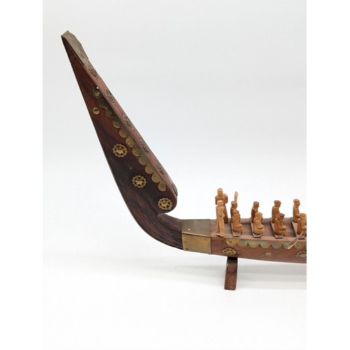 216 - Indian Chundan Vallam Wooden Canoe Snake Boat, AF 14