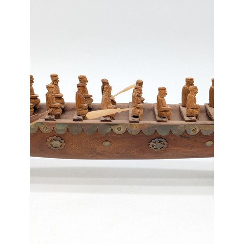 216 - Indian Chundan Vallam Wooden Canoe Snake Boat, AF 14