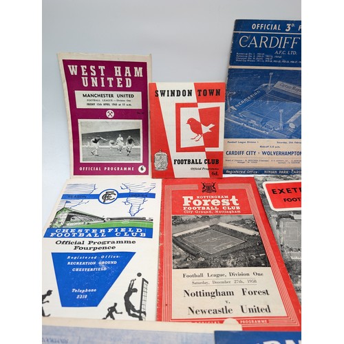 220 - Good Group 1950s-1960s Football Programs - Including Exeter, Wolverhampton, Fulham, QPR Etc