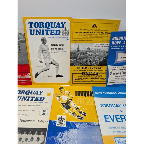 222 - Good Bundle Torquay United Vintage Programmes - To Include 1972 Manchester United, Mostly 1960s/70s