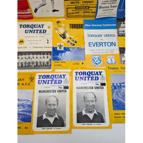 222 - Good Bundle Torquay United Vintage Programmes - To Include 1972 Manchester United, Mostly 1960s/70s