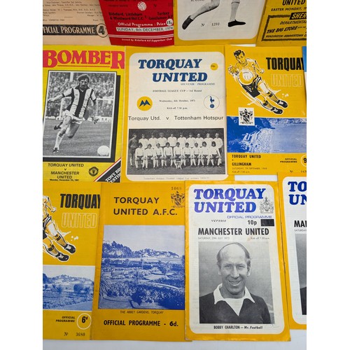 222 - Good Bundle Torquay United Vintage Programmes - To Include 1972 Manchester United, Mostly 1960s/70s