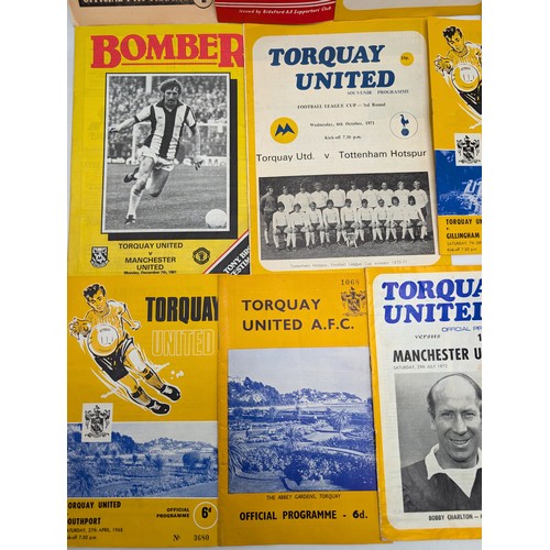 222 - Good Bundle Torquay United Vintage Programmes - To Include 1972 Manchester United, Mostly 1960s/70s