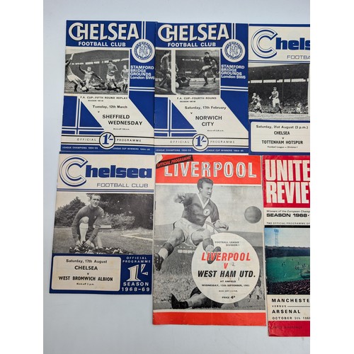 226 - 1950s/60s Football Programmes Chelsea, Liverpool, United Good Order