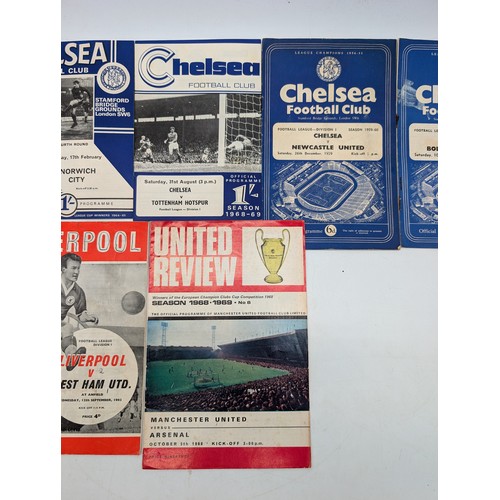 226 - 1950s/60s Football Programmes Chelsea, Liverpool, United Good Order