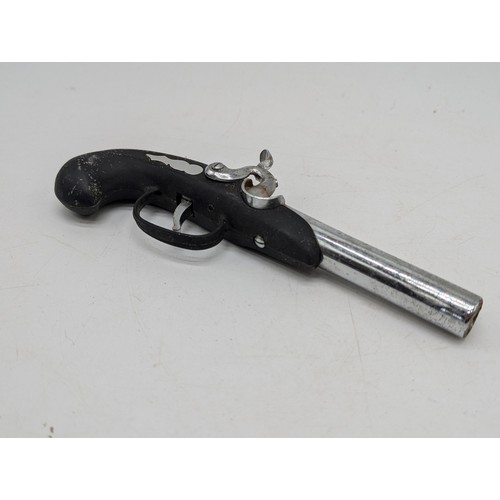 259 - Vintage Metal Flintlock Style Petrol Lighter - 7