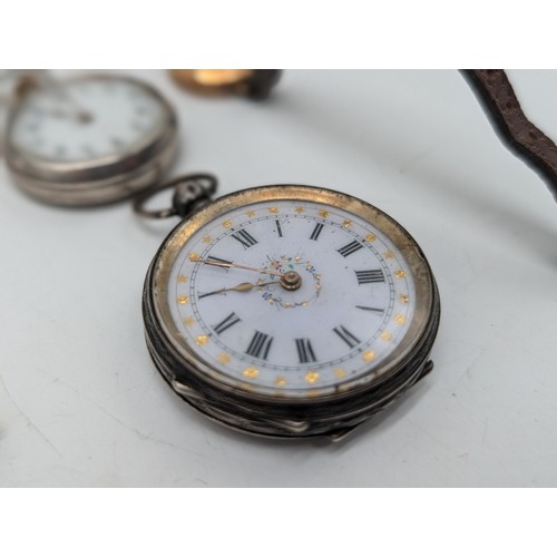 262 - Vintage Watch Bundle Including Two Sterling Silver Cased Pocket Watches, 9ct Gold Cased Vintage Watc... 