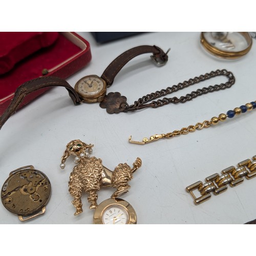 262 - Vintage Watch Bundle Including Two Sterling Silver Cased Pocket Watches, 9ct Gold Cased Vintage Watc... 