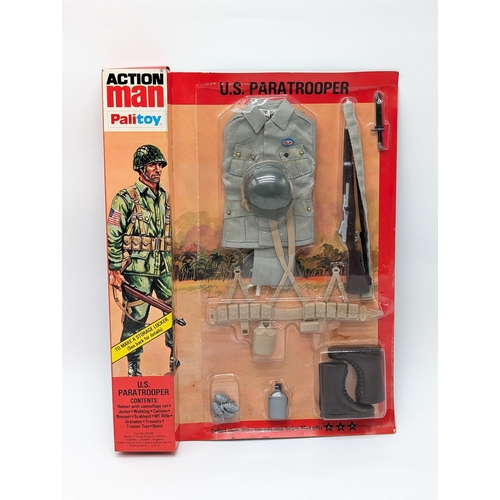 286 - Vintage 1970s Palitoy Action Man U.S Paratrooper - Rare Sealed & Carded Example in Good Condition Wi... 