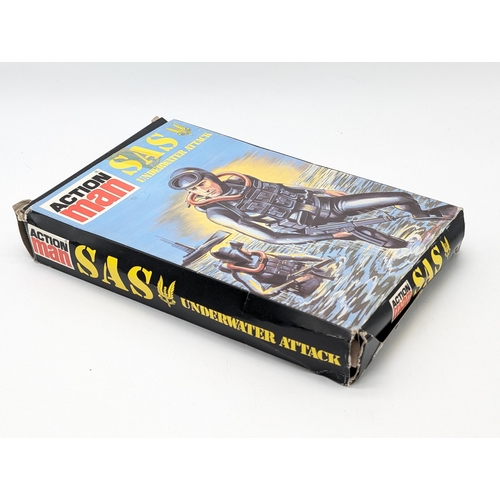 297 - Palitoy Action Man vintage SAS Underwater Attack set, Mint UNUSED complete, within Good Plus opened ... 