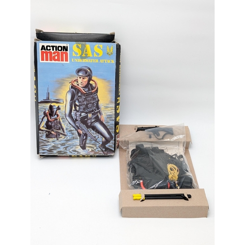 297 - Palitoy Action Man vintage SAS Underwater Attack set, Mint UNUSED complete, within Good Plus opened ... 