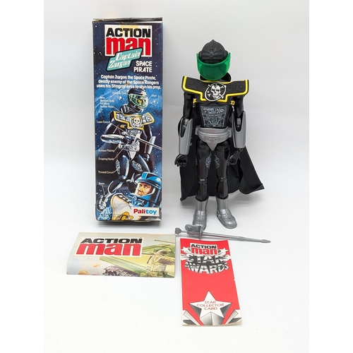 300 - Boxed Palitoy Action Man vintage #34037 Captain Zargon Space Pirate Figure with cape and space sword... 