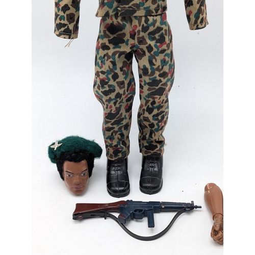 302 - A Rare Issue Box Vintage Palitoy Tom Stone Action Man Figure, Marked 1964 To Box Base. Head Detached... 