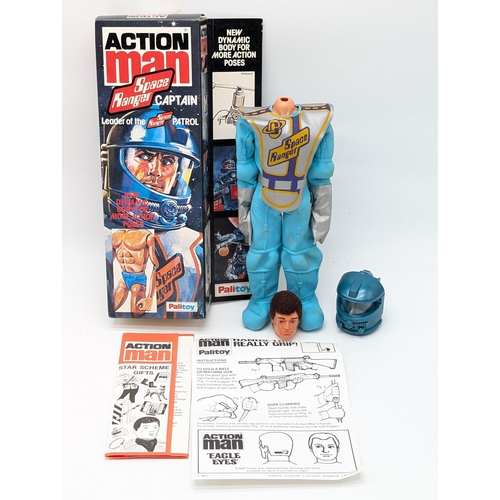 304 - Palitoy Action Man boxed Space Ranger Captain No. 34095 Head Detached Overall Good Condition Box Goo... 