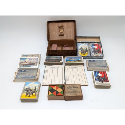 392 - Vintage Group Bridge, Playing Cards, Mosaic Puzzle Etc. Includes Aberdeen & Commonwealth Line Sealed... 