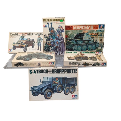 394 - Good Group Plastic Model kits - Mostly Tamiya Plus Italeri Marder III Appear Unused