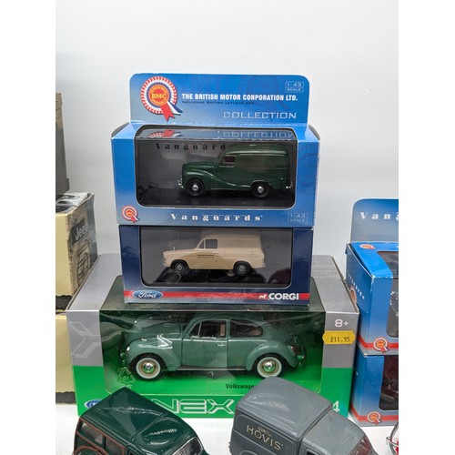 404 - Diecast Group, Including Vanguards, Dinky, Corgi Etc. Panel Vans, Beetles Plus More. Good Order