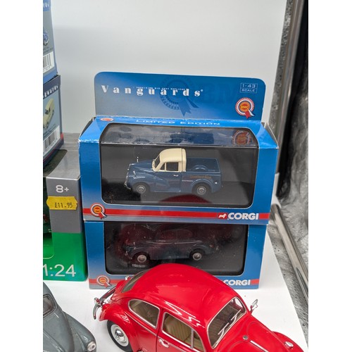 404 - Diecast Group, Including Vanguards, Dinky, Corgi Etc. Panel Vans, Beetles Plus More. Good Order