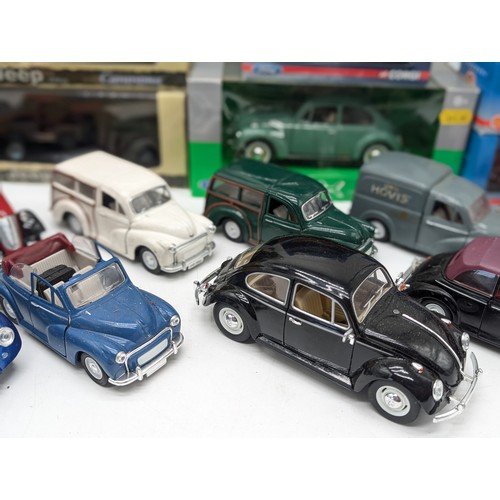 404 - Diecast Group, Including Vanguards, Dinky, Corgi Etc. Panel Vans, Beetles Plus More. Good Order