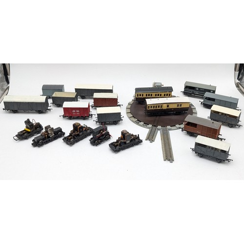 406 - Model Train Interest, Group AF Wagons Etc Plus, 5 Motors (Untested) Turntable Etc