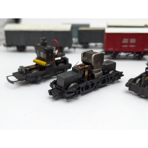 406 - Model Train Interest, Group AF Wagons Etc Plus, 5 Motors (Untested) Turntable Etc