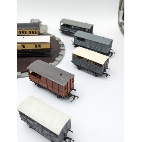 406 - Model Train Interest, Group AF Wagons Etc Plus, 5 Motors (Untested) Turntable Etc