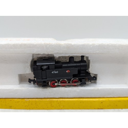 407 - Minitrix N201 Class 2F  0-6-0 47160 British Railways Black, Plus One Other 4 Piece N Gauge Engine an... 