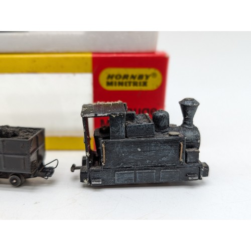 407 - Minitrix N201 Class 2F  0-6-0 47160 British Railways Black, Plus One Other 4 Piece N Gauge Engine an... 