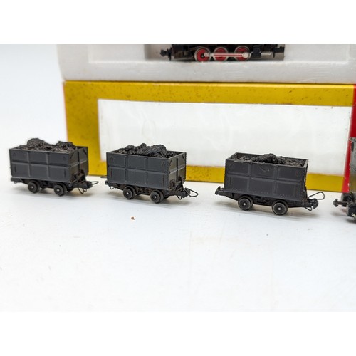 407 - Minitrix N201 Class 2F  0-6-0 47160 British Railways Black, Plus One Other 4 Piece N Gauge Engine an... 