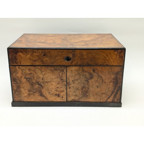 409 - A 19th century 'Royal Cabinet of Games' in a burr walnut and ebony case, of rectangular form with hi... 