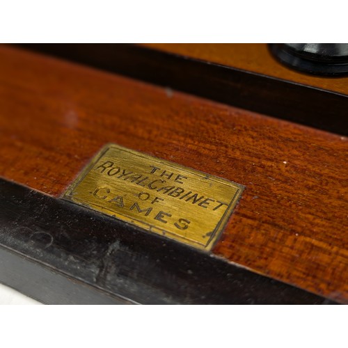 409 - A 19th century 'Royal Cabinet of Games' in a burr walnut and ebony case, of rectangular form with hi... 