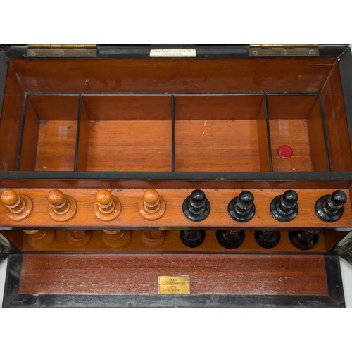 409 - A 19th century 'Royal Cabinet of Games' in a burr walnut and ebony case, of rectangular form with hi... 