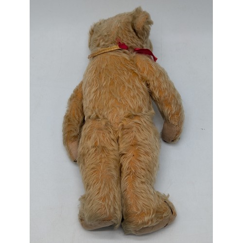 410 - Two Vintage Early 20C Teddy Bears - Golden Mohair 38cm, Plus Smaller Antique 14cm Articulated Bear