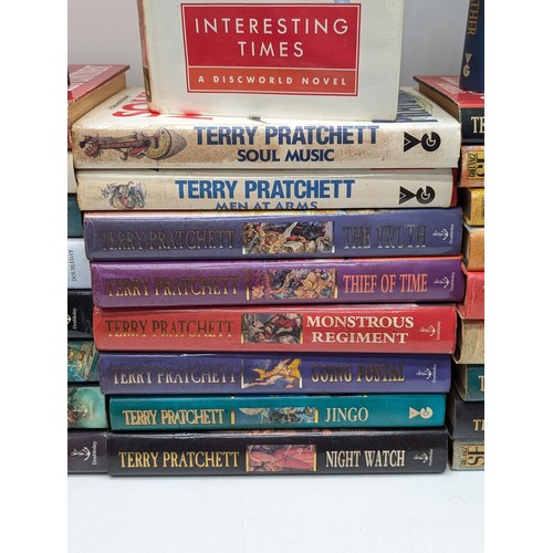 436 - Terry Pratchett - Group 44 Novels, Including Signed Second Impression Hogfather, Ex Library First Ed... 