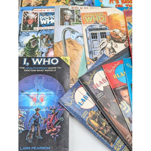 440 - Vintage Dr Who Comic / Reference Bundle Plus 5 Blakes 7 Comics - All Generally in Good Order